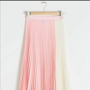 & other stories two tone pleaded midi skirt